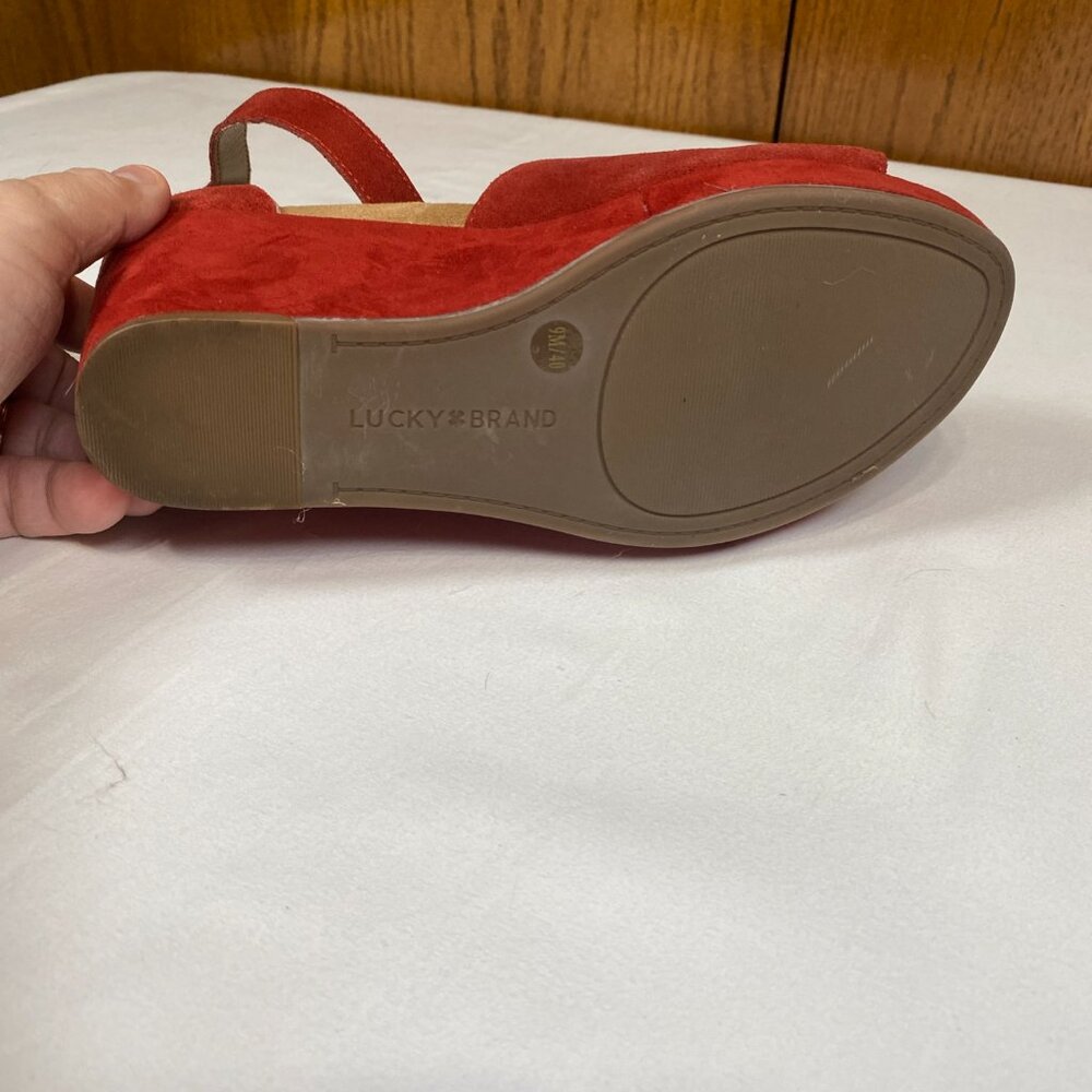 Lucky Brand Yemisa Wedge Sandals Women's 9 Red - Picture 10 of 10